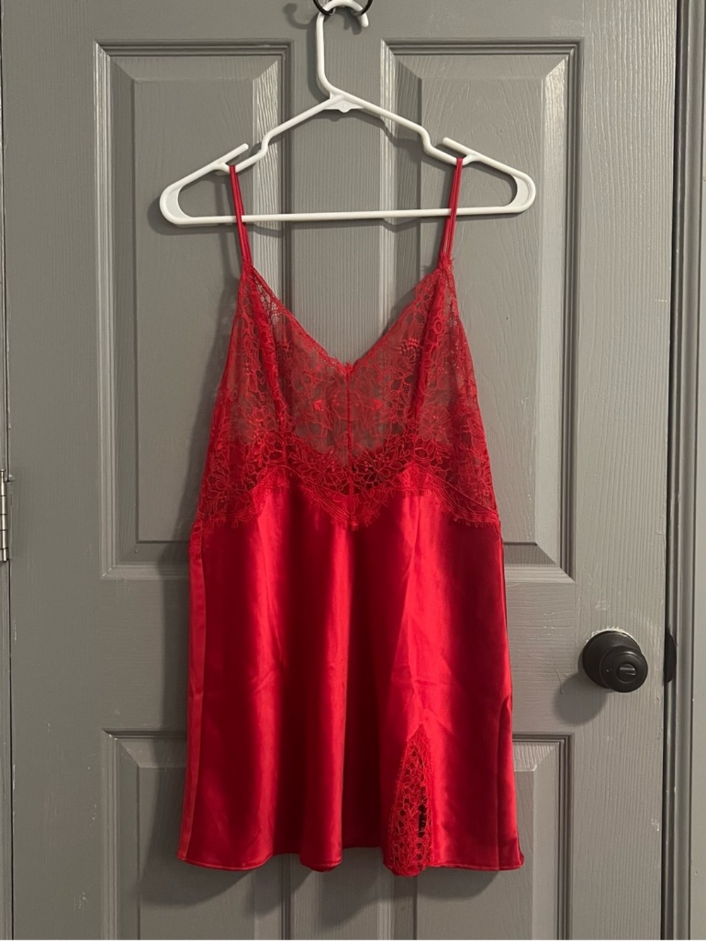 Victoria's Secret Red Lace & Satin Chemise Slip Nightie Love Sexy - Picture 6 of 8